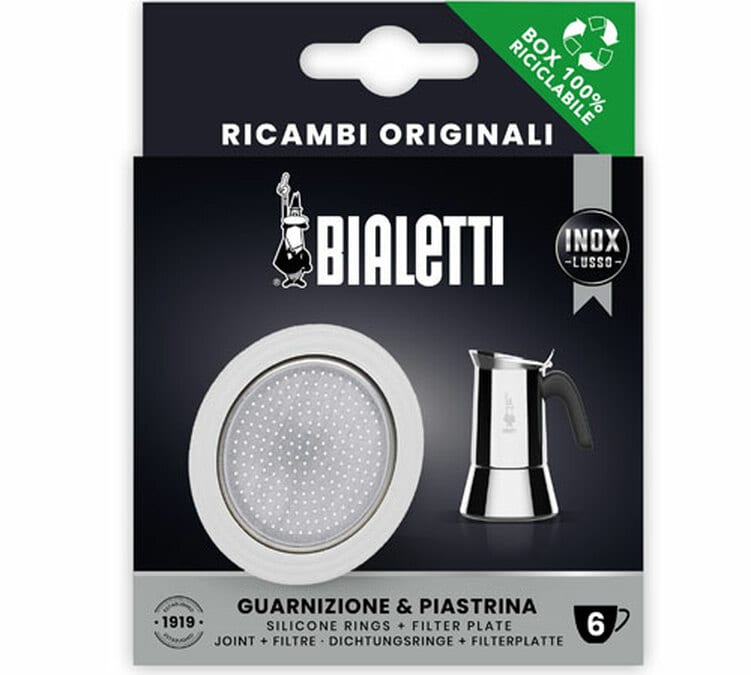 Set Bialetti 1 joint + 1 filtre pour cafetière induction 6 tasses